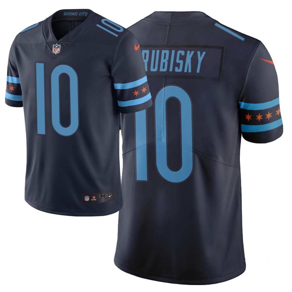 ,Men Nike NFL Chicago Bears #10 mitchell trubisky Limited city edition navy jersey->chicago bears->NFL Jersey